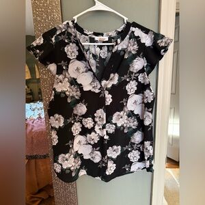 Calvin Klein Black and White Floral Top